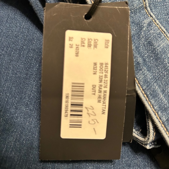 Paige Denim Manhattan Mid Rise Slim Boot Raw Hem Jeans - Picture 3 of 4